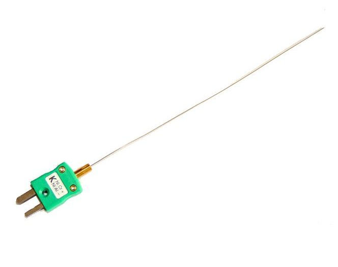 Thermocouple  isolation minrale  rponse rapide de 0,25 mm de diamtre avec prise miniature CEI - Type K - Jonction isole