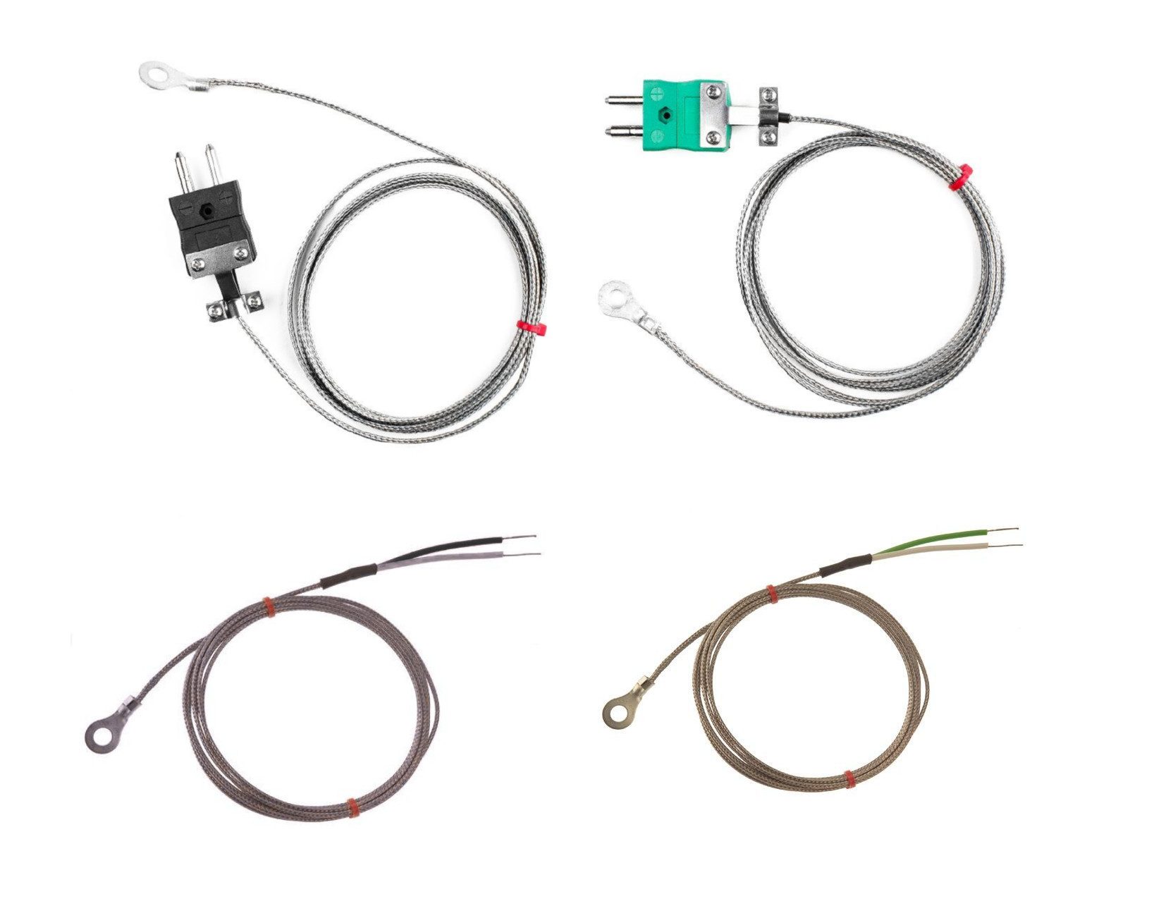 Thermocouple  rondelle CEI, cble isol en fibre de verre avec sur-tresse en acier inoxydable