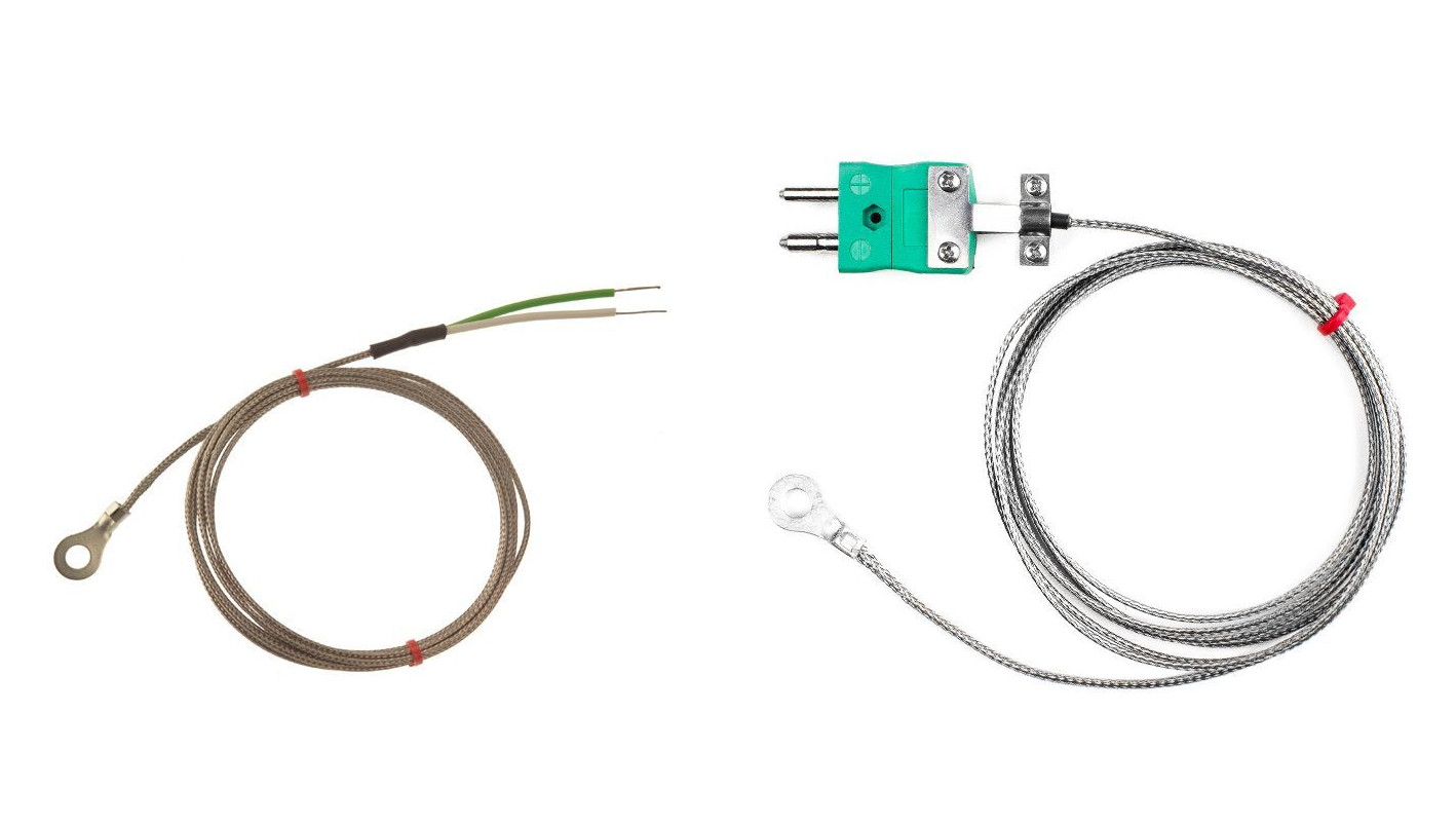 Thermocouple  rondelle CEI, cble isol en fibre de verre avec sur-tresse en acier inoxydable de type K