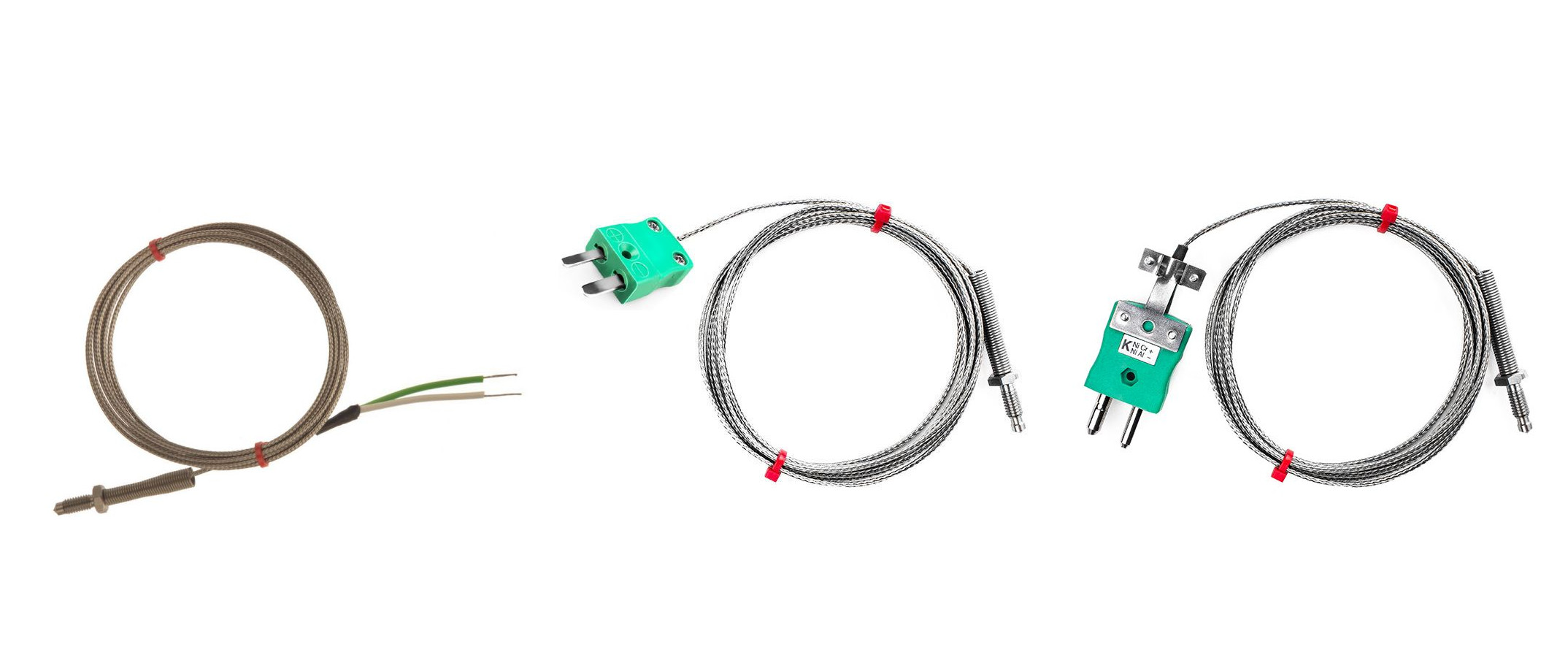 Thermocouple de buse CEI, cble isol en fibre de verre avec sur-tresse en acier inoxydable - Type K