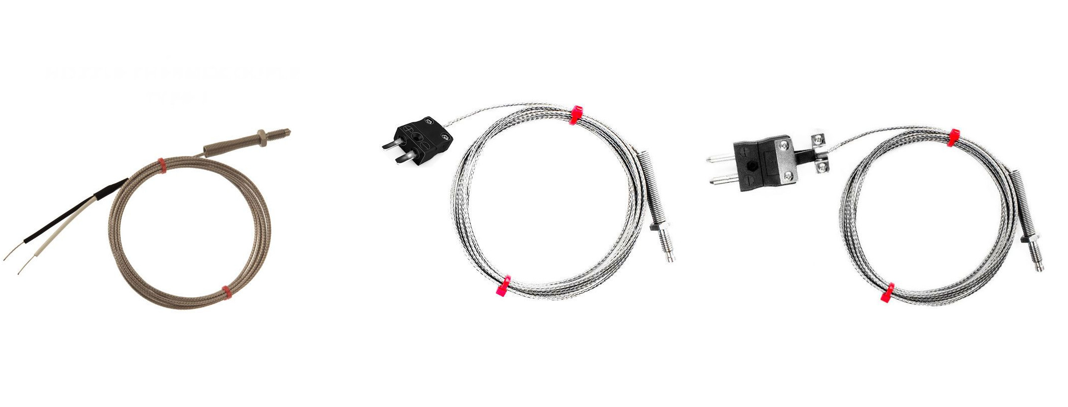 Thermocouple de buse CEI, cble isol en fibre de verre avec sur-tresse en acier inoxydable - Type J