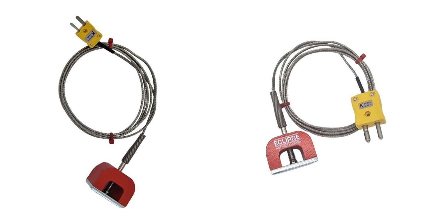 Thermocouple magntique ANSI Type K 9 kg (fer  cheval), cble isol PFA avec sur-tresse en acier inoxydable