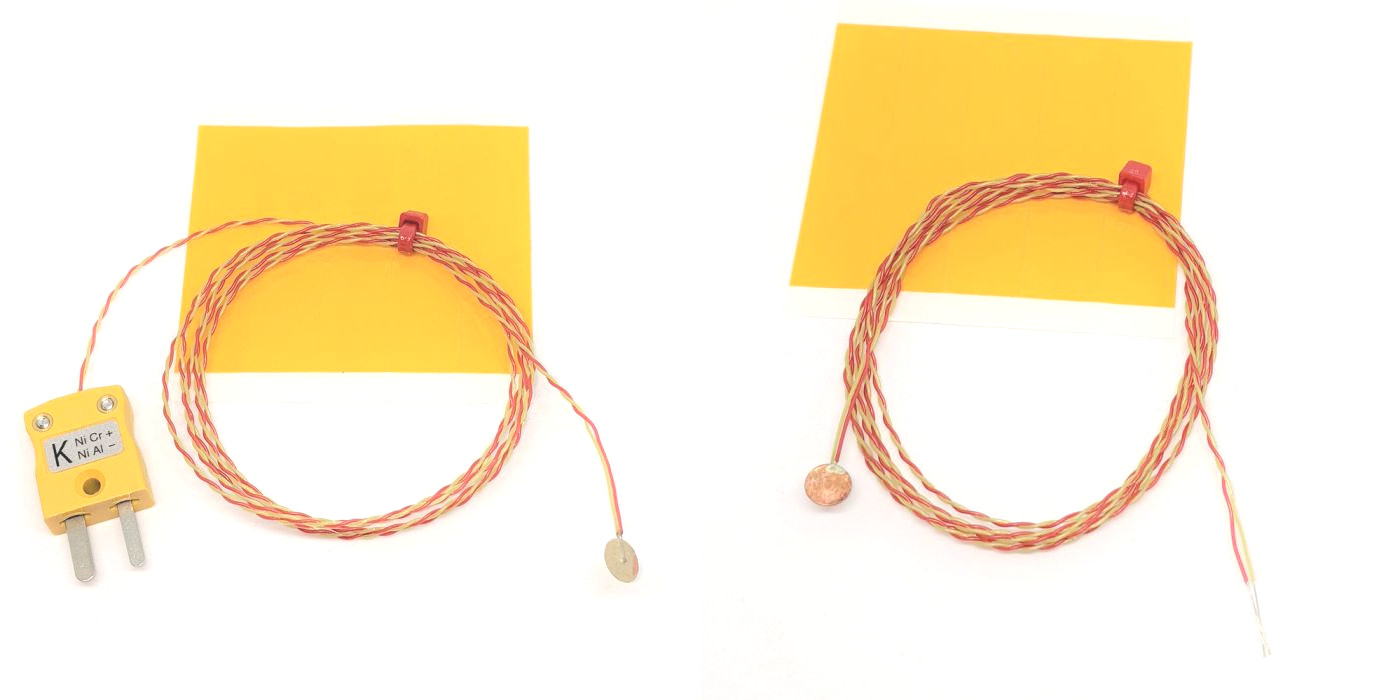 Thermocouple  disque  fil fin ANSI, PFA avec prise miniature