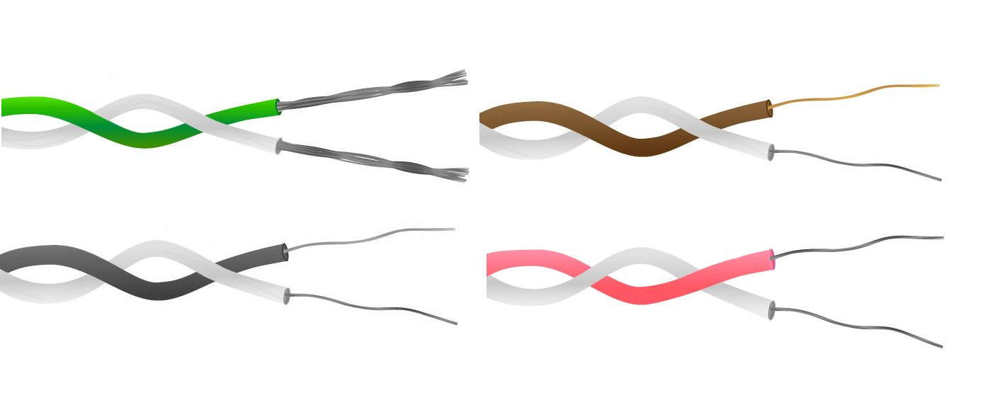 Cble / fil de thermocouple  paires torsades PFA IEC - brin 7/0,2 mm