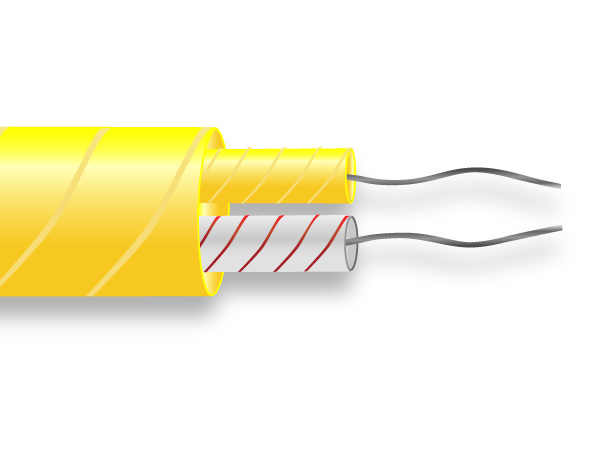 Câble Glassfibre Flat Pair Thermocouple Câble / Fil ANSI