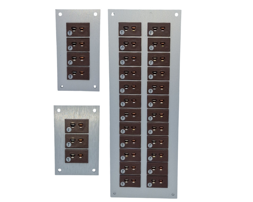 Panneau en aluminium pour connecteur thermocouple avec douilles miniatures IEC Type T