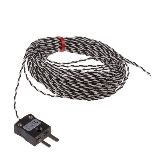 Thermocouple  jonction expose CEI double torsad isol en PTFE avec fiche miniature - Type J