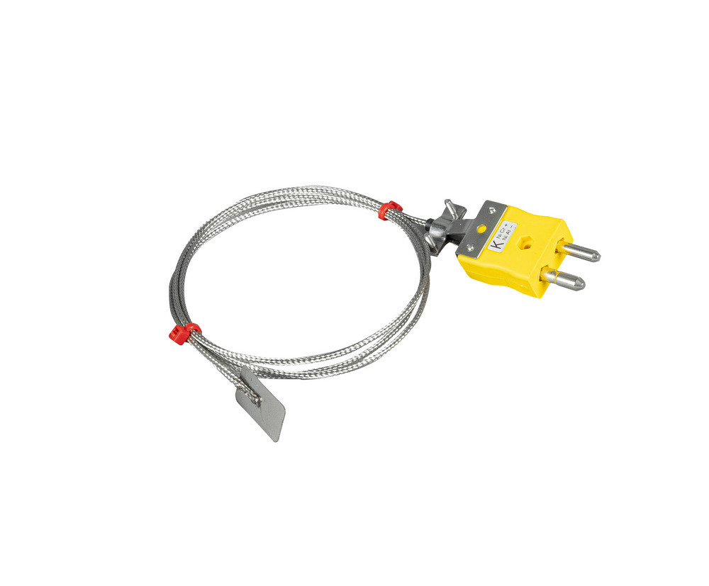 Thermocouple  lames ANSI, cble isol en fibre de verre avec sur-tresse en acier inoxydable se terminant par une prise standard