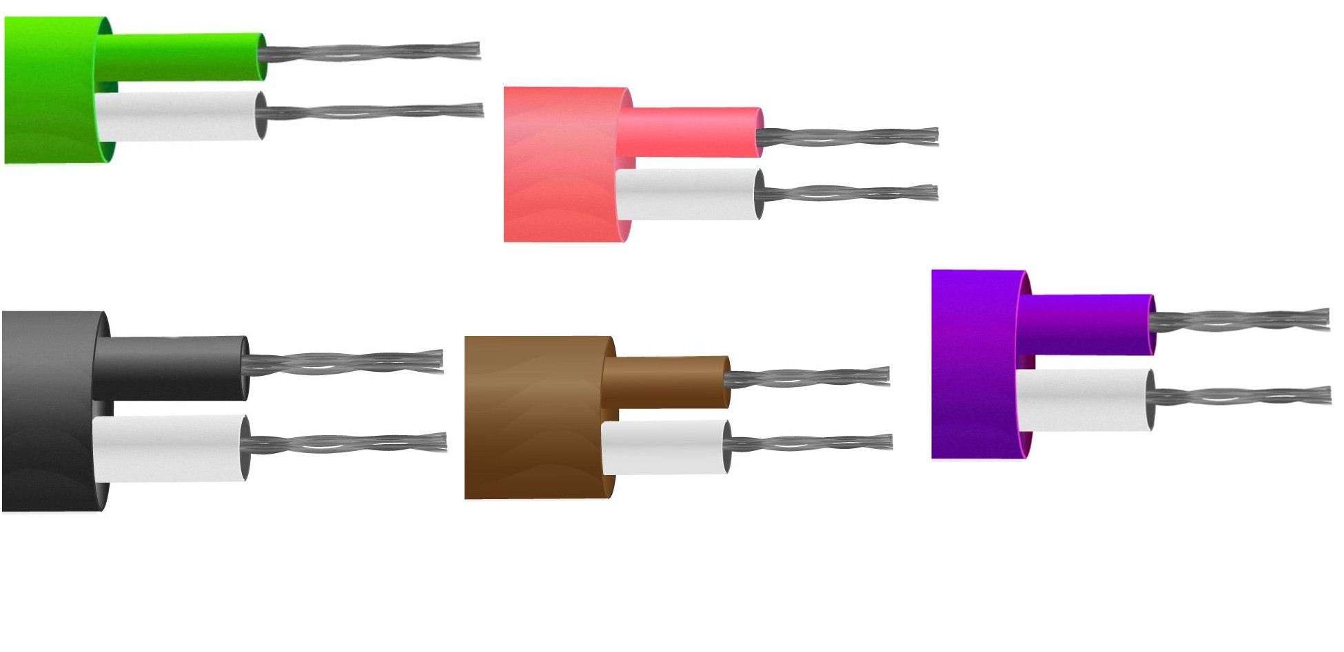 Cble / fil de thermocouple  paires plates PFA IEC - brin 7/0,2 mm