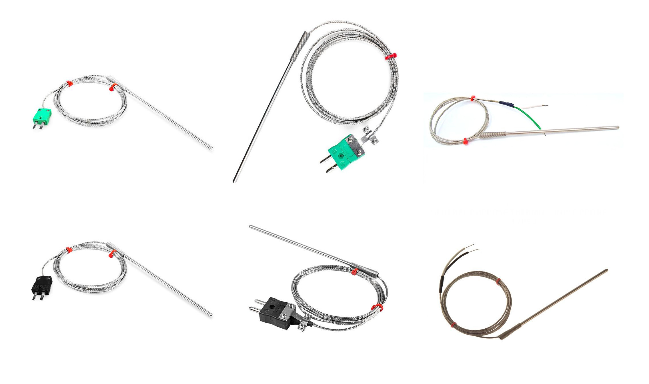 Sonde thermocouple  usage gnral CEI, cble isol en fibre de verre avec sur-tresse en acier inoxydable