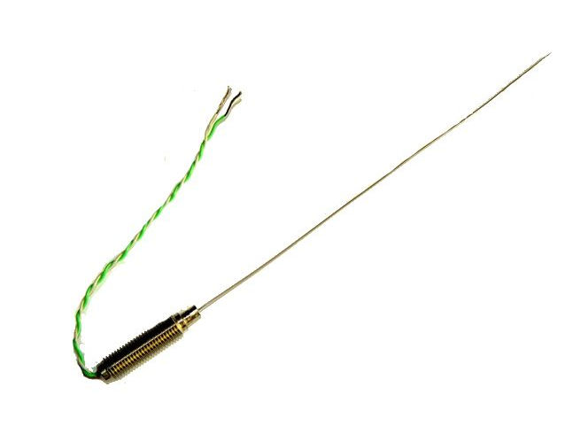 Thermocouple  rponse rapide de 0,81 mm de diamtre avec pot et queues filets IEC - Jonction mise  la terre