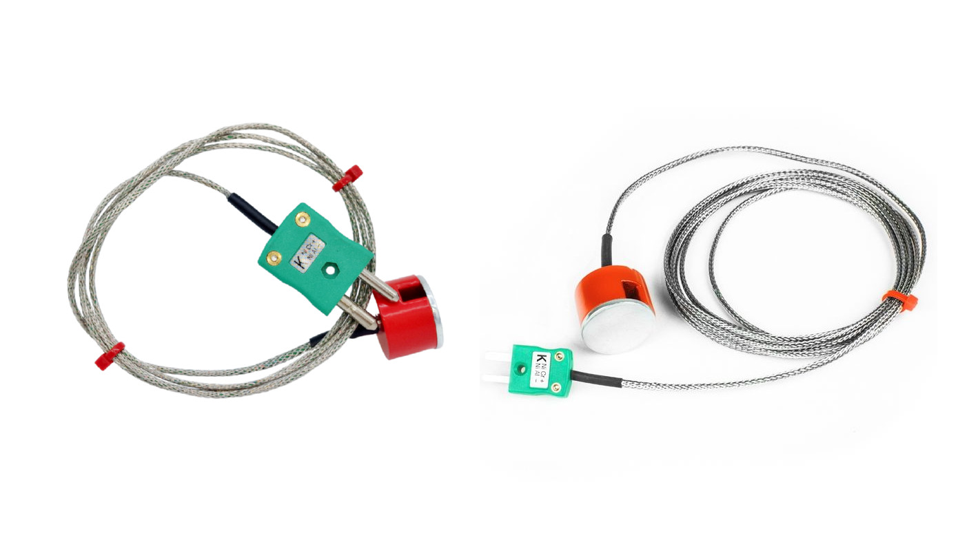 Thermocouple  aimant de traction IEC de type K 3 kg, cble isol PFA avec sur-tresse en acier inoxydable