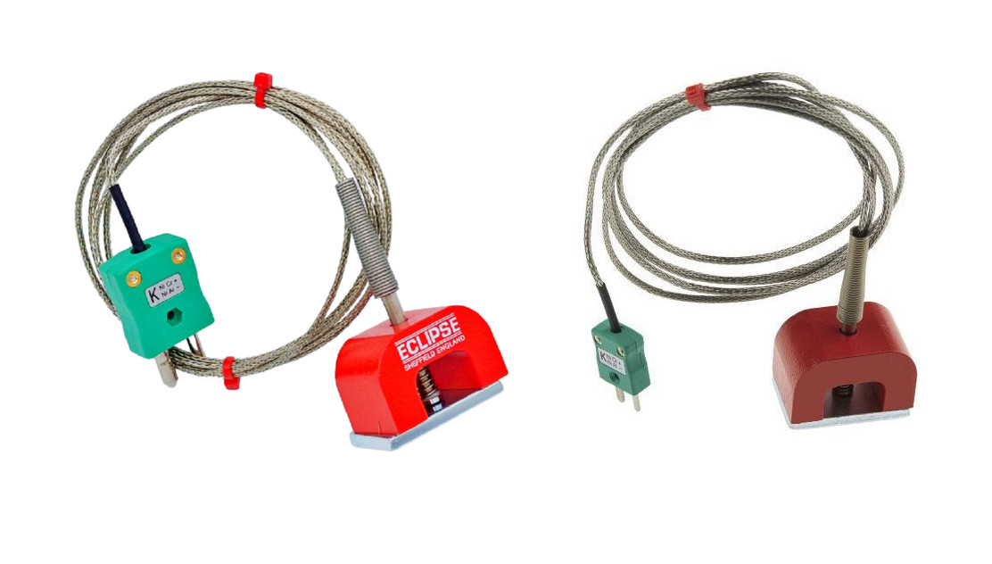 Thermocouple magntique IEC Type K 9 kg (fer  cheval), cble isol PFA avec sur-tresse en acier inoxydable