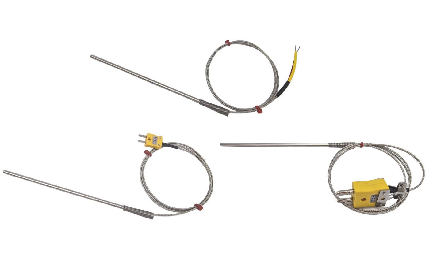 Sonde thermocouple  usage gnral ANSI, cble isol en fibre de verre avec sur-tresse en acier inoxydable