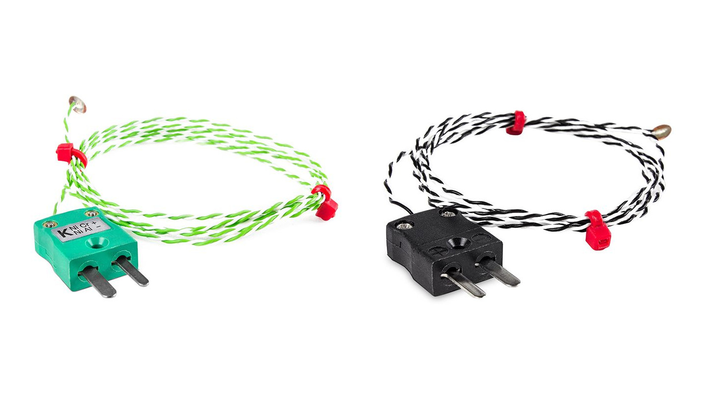 Thermocouple  disque  fil fin IEC & BS, PTFE avec fiche miniature