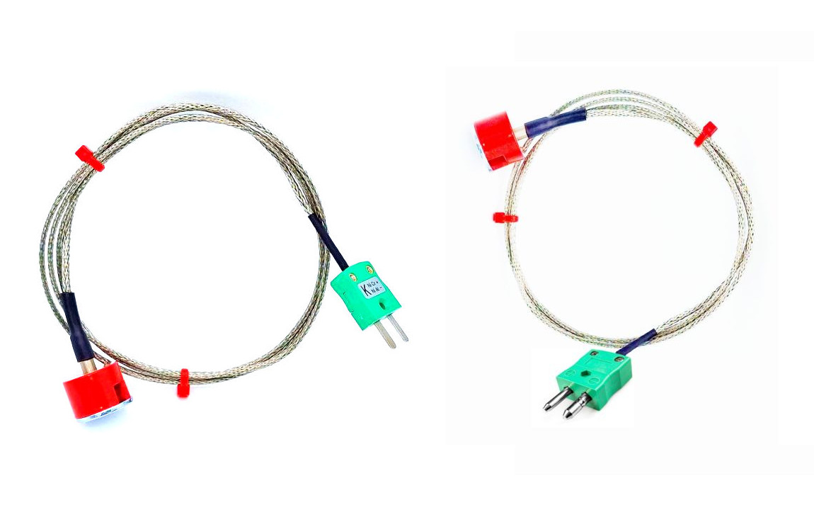 Thermocouple magntique  bouton de traction IEC de type K 1,9 kg, cble isol PFA avec sur-tresse en acier inoxydable