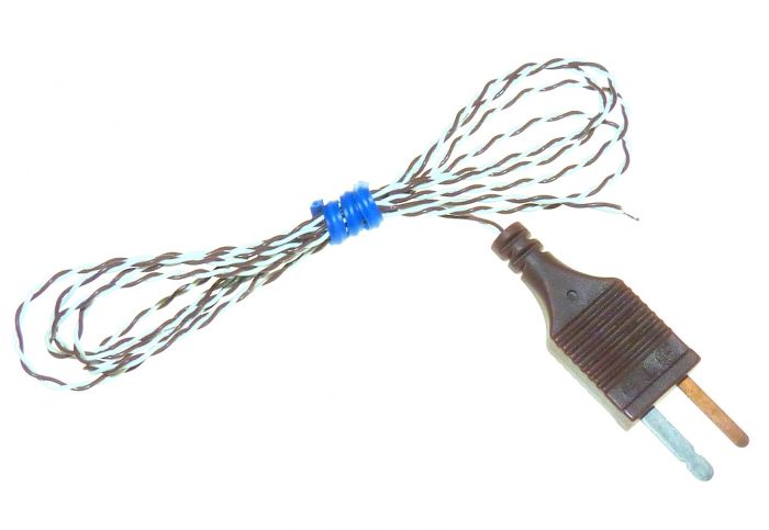 Thermocouple  jonction expose CEI, isol PFA, double torsad avec fiche moule - Type T
