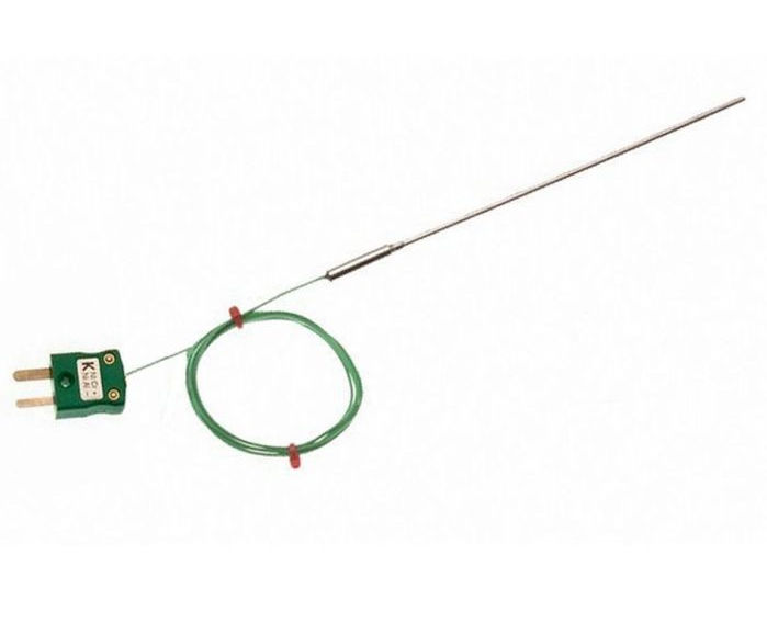 Thermocouple  isolation minrale CEI avec joint de cuve ordinaire, 1 m de plomb IEC isol PFA et terminaison de mini-prise - Type K