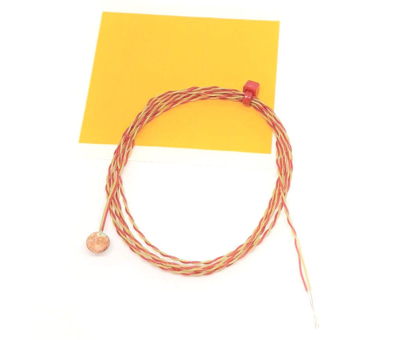 Thermocouple  disque  fil fin ANSI, PFA avec fiche miniature - Type K avec terminaison  queue nue