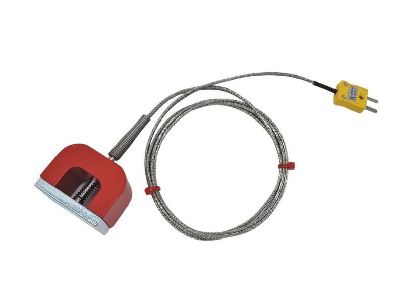 Thermocouple magntique ANSI Type K 11,8 kg (fer  cheval), cble isol PFA avec sur-tresse en acier inoxydable se terminant par une prise miniature