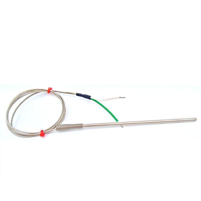 Sonde thermocouple  usage gnral CEI, cble isol en fibre de verre avec surtresse en acier inoxydable - Type K - Terminaison  queues nues