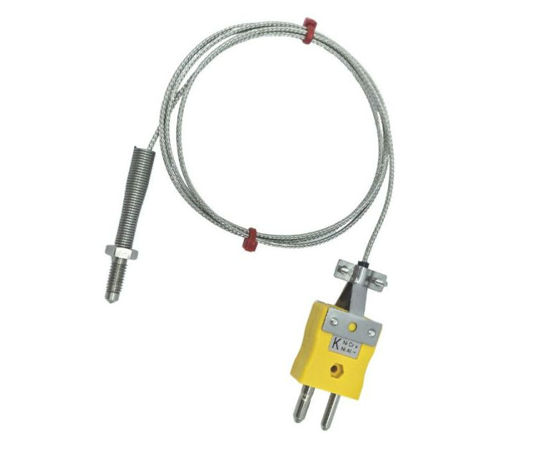 Thermocouple de buse ANSI, cble isol en fibre de verre avec sur-tresse en acier inoxydable - Type K se terminant par une prise standard