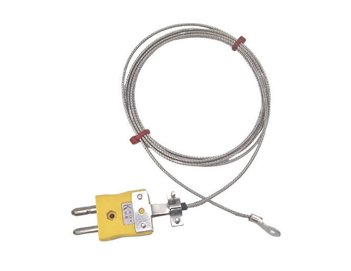 Thermocouple  rondelle ANSI, cble isol en fibre de verre avec sur-tresse en acier inoxydable se terminant par une prise standard