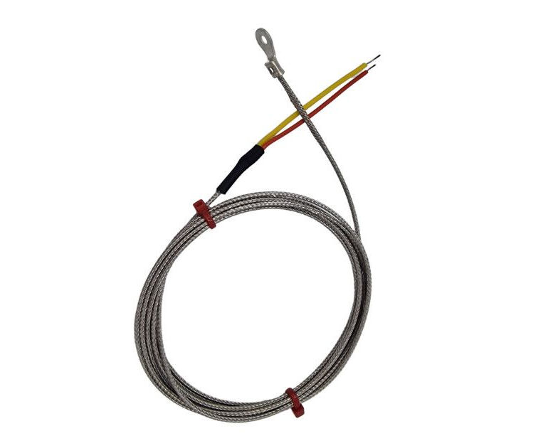 Thermocouple  rondelle ANSI, cble isol en fibre de verre avec sur-tresse en acier inoxydable se terminant par des queues nues
