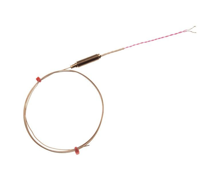 Thermocouple  isolation minrale CEI avec pot filet et 100 mm de cble IEC double torsad isol PFA - Type N