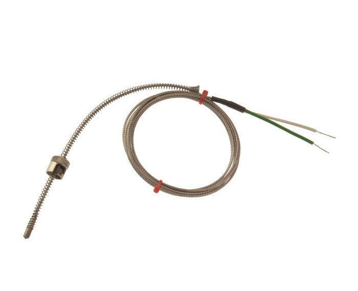 Thermocouple  baonnette rglable CEI, cble surtress en acier inoxydable en fibre de verre - Type K - Terminaison  queue nue