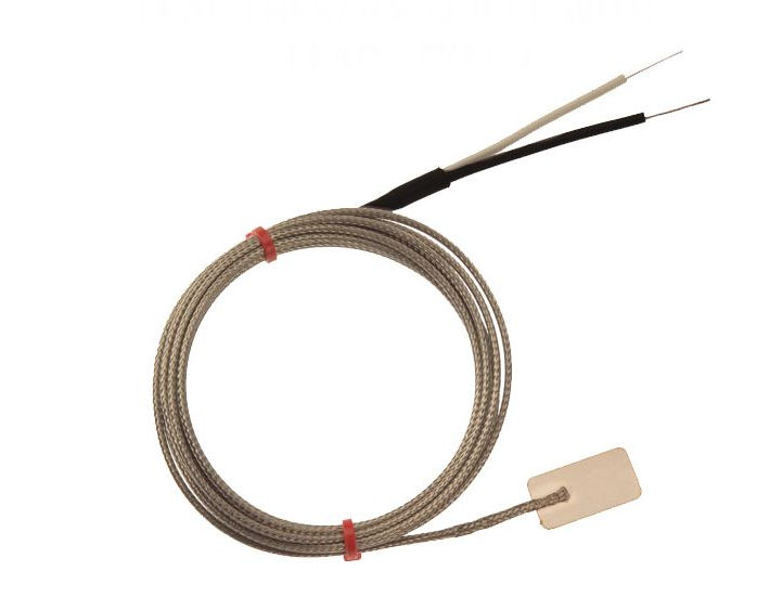 Thermocouple  lames CEI, cble isol en fibre de verre avec sur-tresse en acier inoxydable - Type J avec terminaison  queue nue