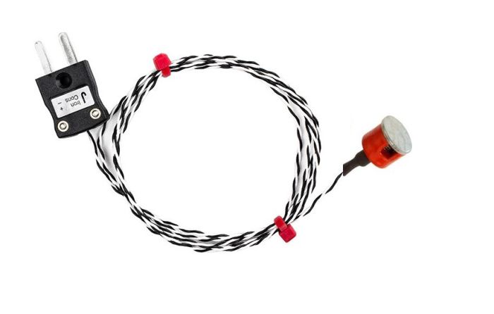 Thermocouple magntique  bouton de traction IEC de type K 0,7 kg, isol en PTFE avec prise miniature de type J