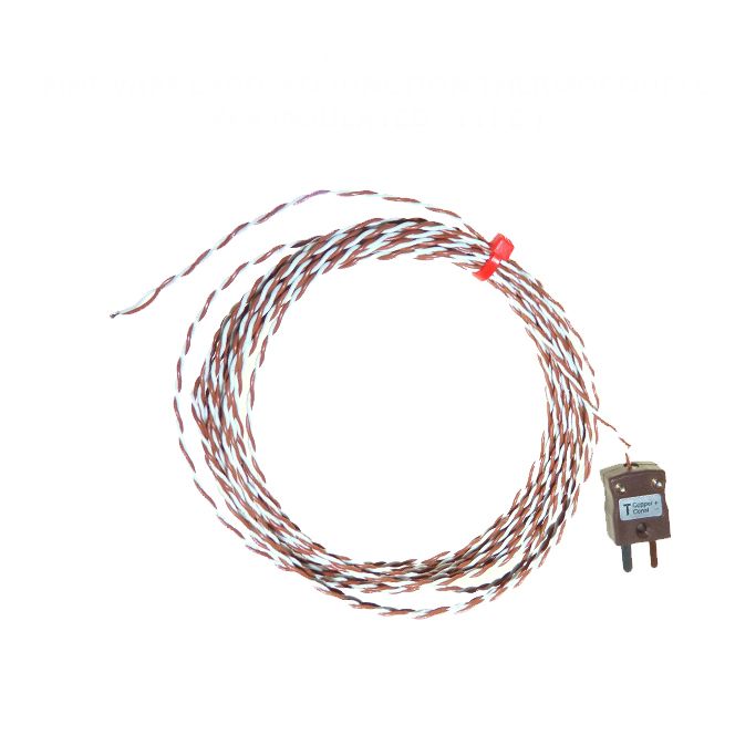 Thermocouple  jonction expose IEC double torsad isol PFA avec prise miniature - Type T