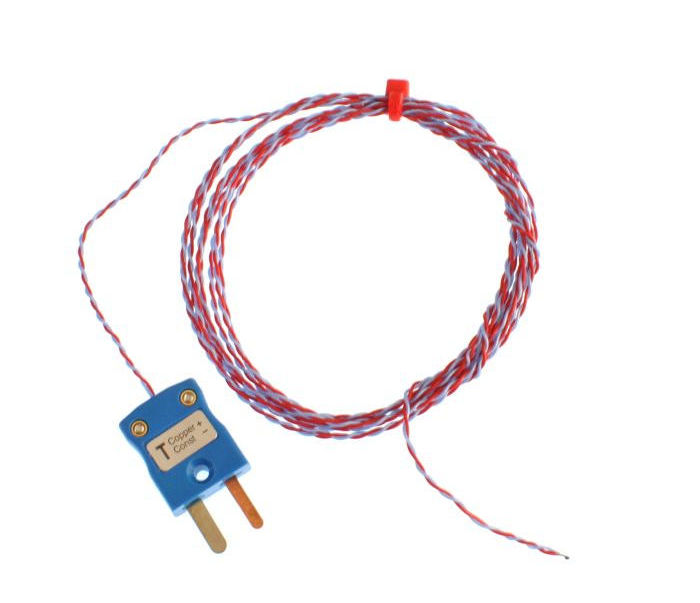 Thermocouple  jonction expose isol ANSI PFA avec fiche miniature - Type T