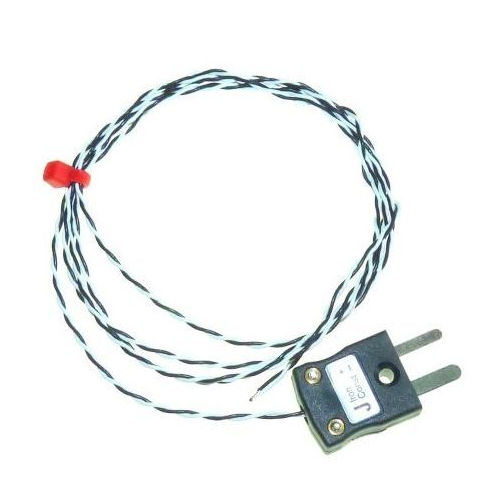 Thermocouple  jonction expose IEC double torsad isol PFA avec fiche miniature - Type J - Taille de brin 1/0,2