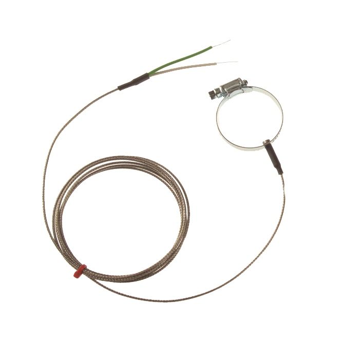 Thermocouple de style Jubilee Clip de surface de tuyau CEI, surtresse en acier inoxydable en fibre de verre - Type K