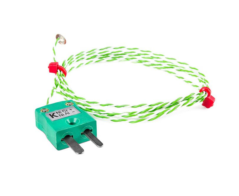 Thermocouple  disque  fil fin BS, PTFE avec fiche miniature - Type K