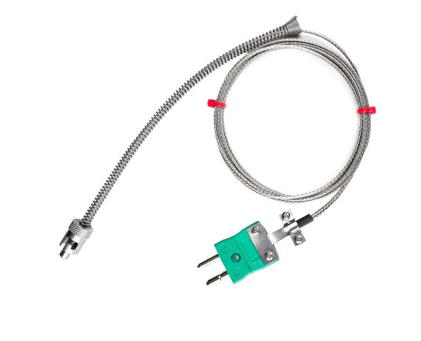 Thermocouple  baonnette rglable CEI, cble surtress en acier inoxydable en fibre de verre - Type K