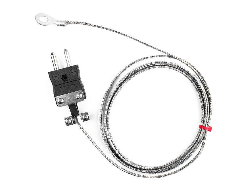 Thermocouple  rondelle CEI, cble isol en fibre de verre avec sur-tresse en acier inoxydable de type J avec terminaison de fiche standard