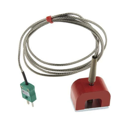 Thermocouple magntique IEC Type K 9kg Pull Power (fer  cheval), cble isol PFA avec sur-tresse en acier inoxydable se terminant par une prise miniature