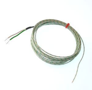 Thermocouple  jonction expose CEI  paire plate isole en fibre de verre - Type K avec terminaison  queue nue - 1/0,508 mm x 2 M
