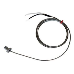 Thermocouple  boulon IEC, acier inoxydable en fibre de verre sur cble tress - type J - pas de filetage M8x1mm - longueur de boulon de 13 mm