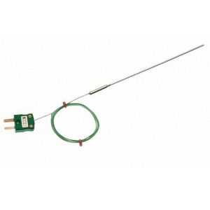 Thermocouple  isolation minrale avec joint en pot uni, 1 m de plomb IEC isol PFA et terminaison mini prise - Types K, J, T, N
