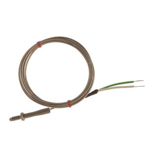 Thermocouple de buse CEI, cble isol en fibre de verre avec sur-tresse en acier inoxydable - Type K - Terminaison  queues nues - 2M