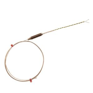 Thermocouple isol minral IEC avec pot filet et 100 mm de cble IEC double torsad isol PFA - Type T - 6,0 mm x 250 mm