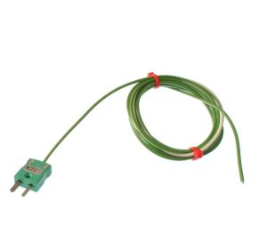 Thermocouple  jonction expose IEC monoshot en PTFE avec fiche miniature - Type K - Longueur de cble de 2 m