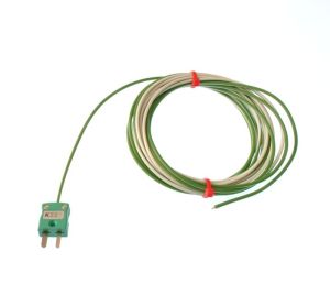 Thermocouple  jonction expose IEC monoshot en PTFE avec prise miniature - Type K - Longueur de cble de 5 m