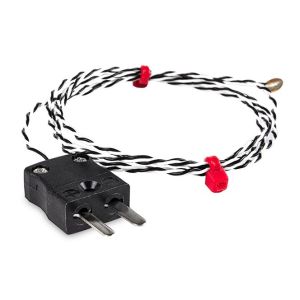 Thermocouple  disque  fil fin CEI, PTFE avec fiche miniature - Type J - 2M