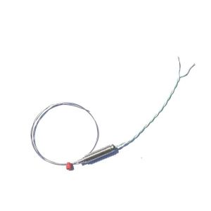 Thermocouple  isolation minrale  rponse rapide de 0,25 mm de diamtre avec pot filet et queues IEC PFA - Type K - Jonction isole - 100 mm