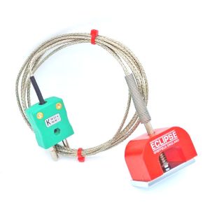 Thermocouple magntique IEC Type K 11,8 kg (fer  cheval), cble isol PFA avec sur-tresse en acier inoxydable se terminant par une prise standard - 1,5 m